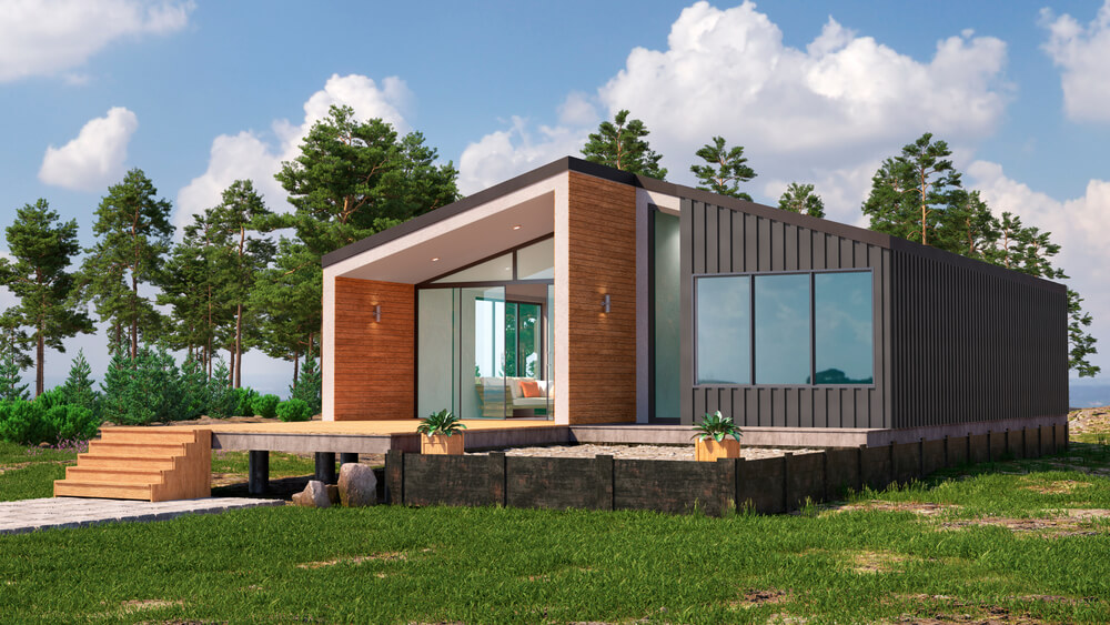 prefabricated home featuring a modular home