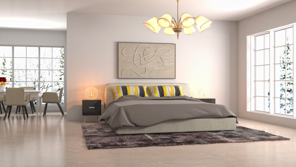 muted and balanced colours in a feng shui bedroom