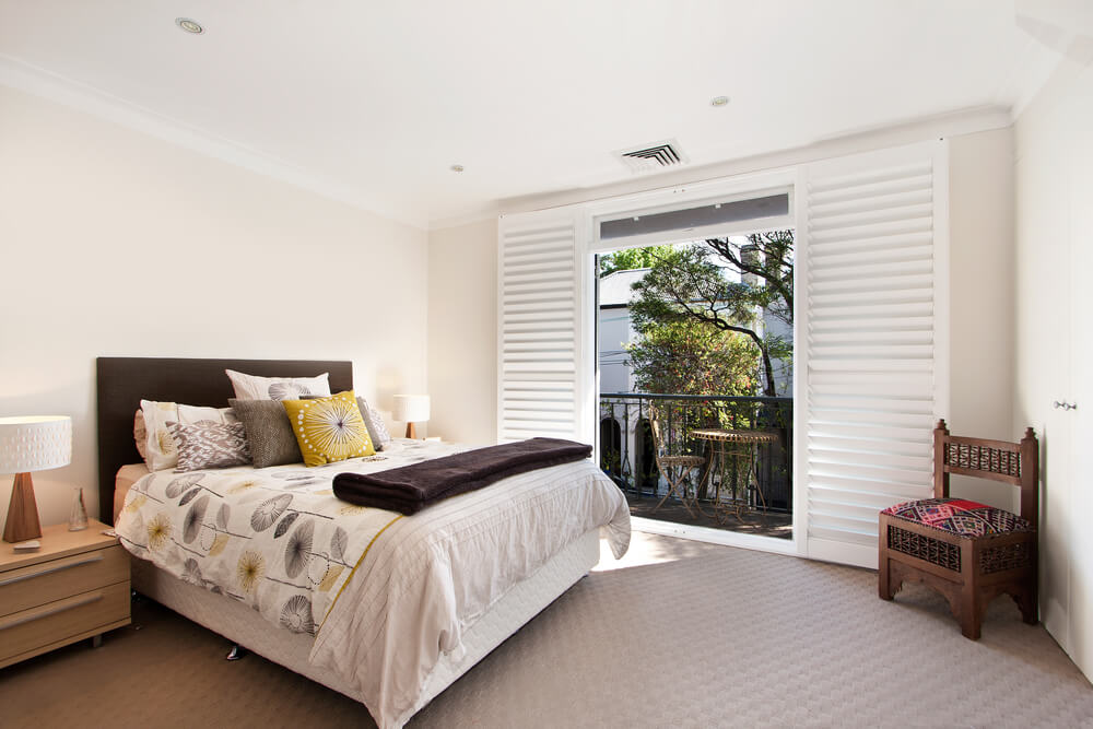 feng shui house bedroom with open sliding windows