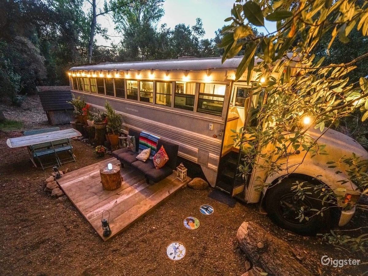 bus converted to portable home