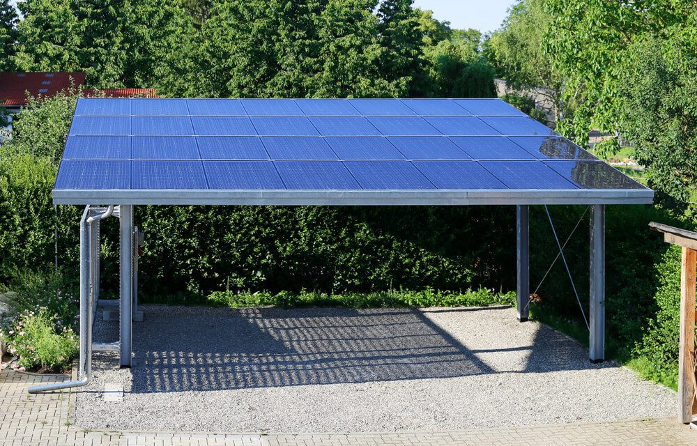 carport with solar panel roof