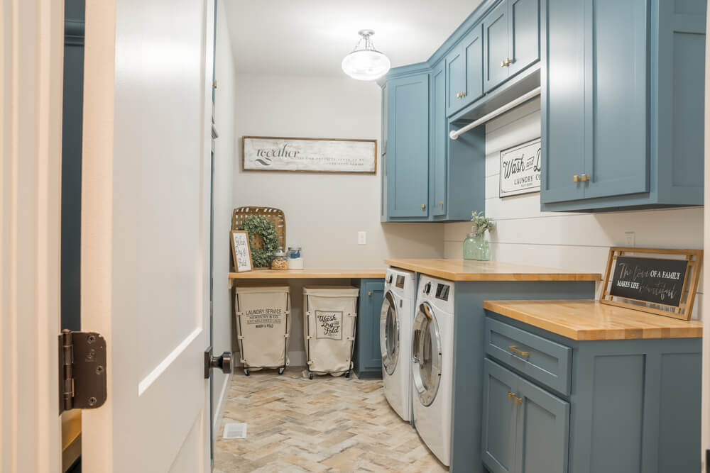 laundry room renovation with storage