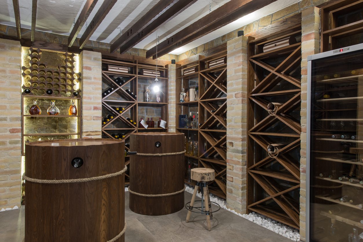 modern wine cellar 3D rendering