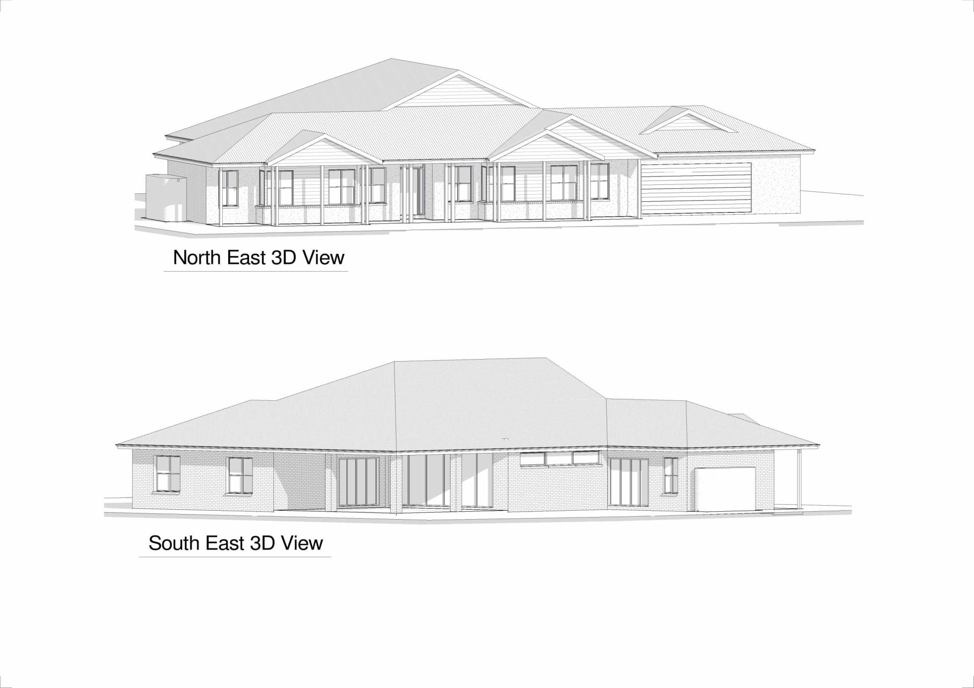 Australian house plan of an acreage home in 3d