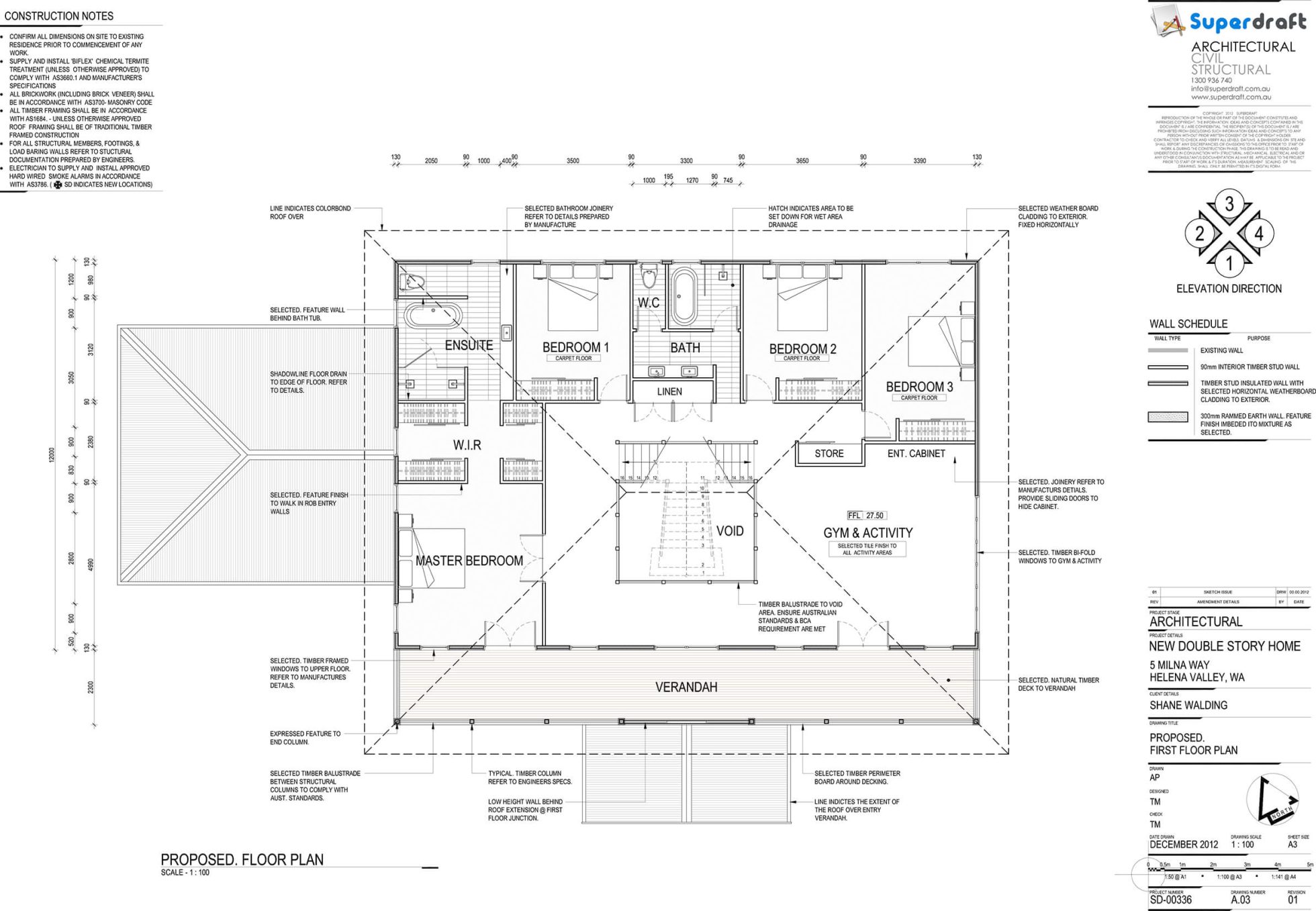 Australian house plan of first floor