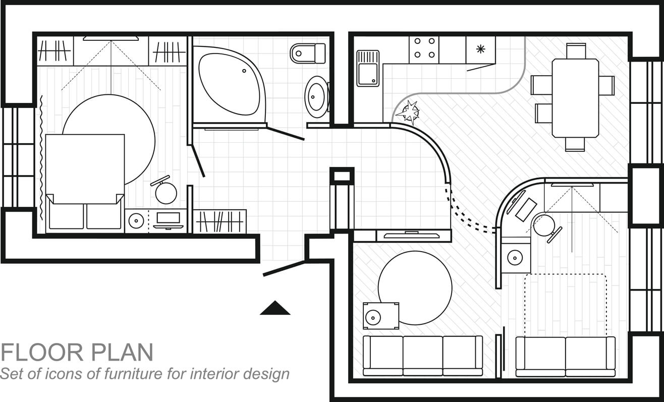 Australian house plan of a one storey tiny home