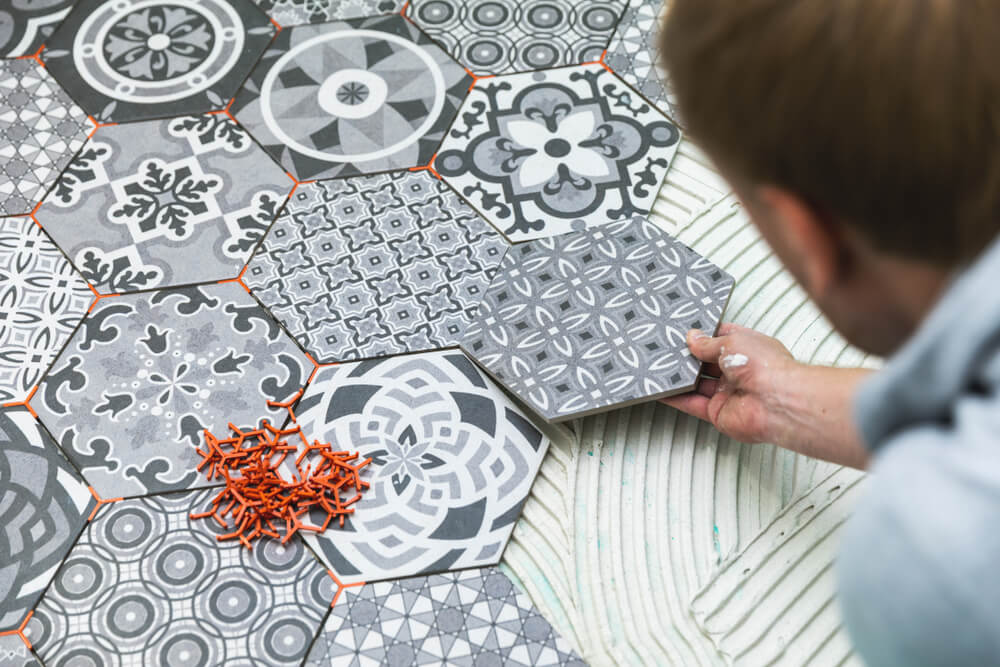flooring trends 2022: designer hexagonal tiles