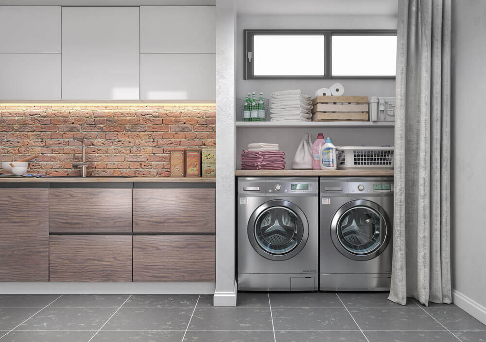 energy efficient home design featuring the laundry area