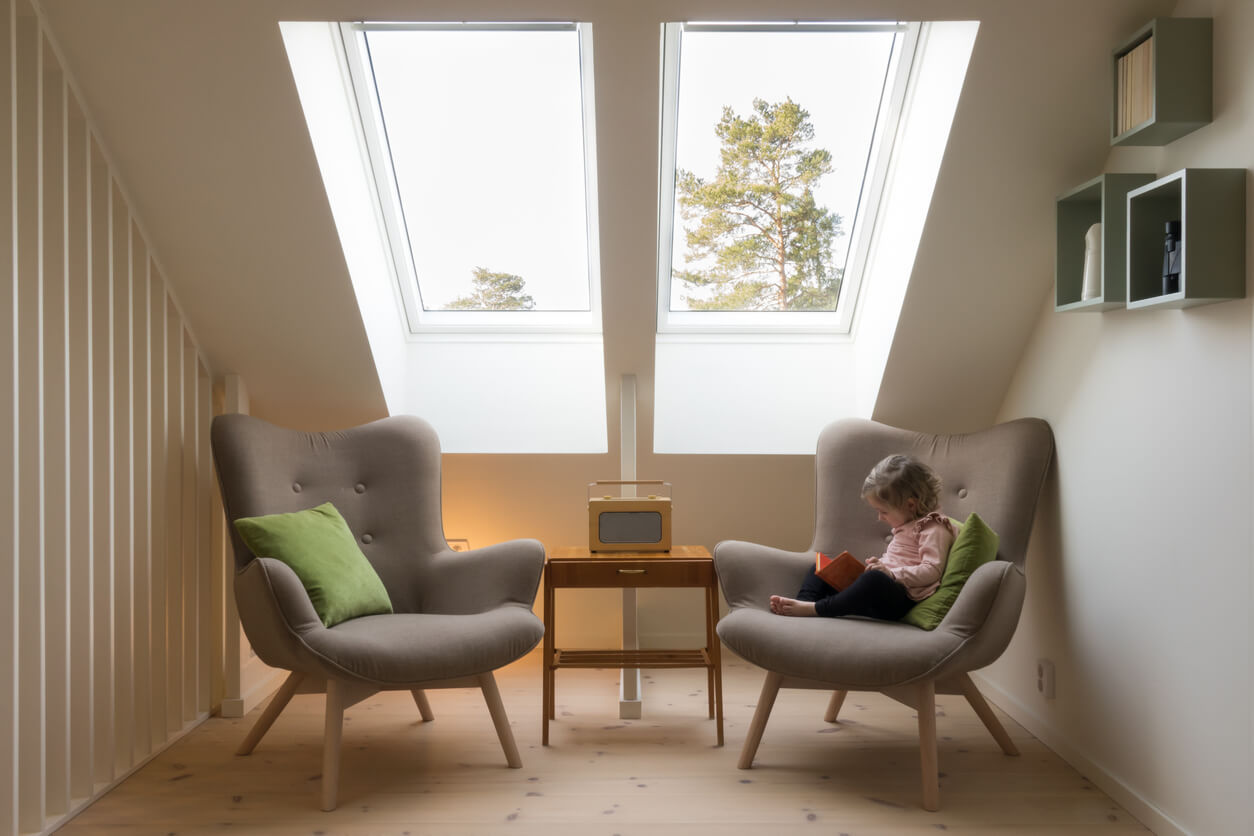 attic as a reading nook for a child