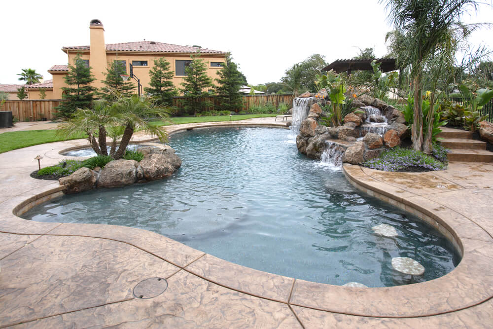 pool renovation with landscaping