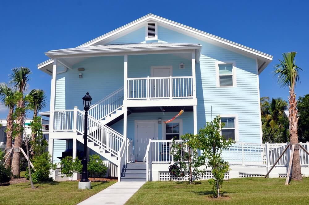 best exterior house colours: pastel blue
